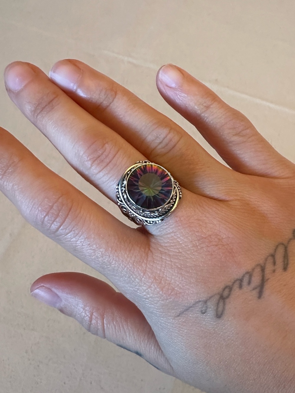 Mystic Rainbow Topaz Sterling Silver Ring - Picture 11 of 14